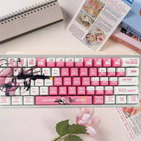 Keycaps Gaming Sublimasi Lima Sisi PBT Valkyrie Berambut Perak Kompatibel 61-63-64-65-67-68 Model Sumbu Magnetik 10