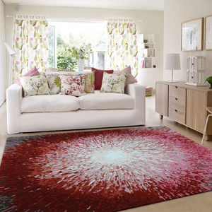 Bella <span class=keywords><strong>Rosa</strong></span> e Bianco Handtufted Forma Irregolare Soggiorno di Lana Floreale di Peonia <span class=keywords><strong>Tappeto</strong></span> - Product Image 6