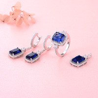 Bagues de luxe en argent Sterling 925 sans plomb, grandes pierres précieuses bleues, bagues islamiques turques
