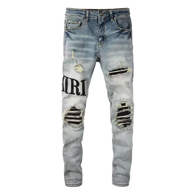 2023 phong cách mới demin jeans trong cổ phiếu thương hiệu nổi tiếng thiết kế xu hướng amiry denim quần cao bồi Close-Fitting amiry demin quần