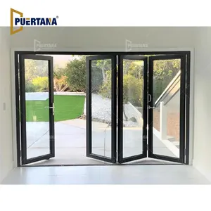 Portes coulissantes pliantes en verre pour <span class=keywords><strong>patio</strong></span> Pella de 10 pieds, <span class=keywords><strong>prix</strong></span> des portes pliantes, <span class=keywords><strong>porte</strong></span> en aluminium à superposition, balcon - Product Image 1