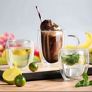 Vaso de Vidrio Borosilicato de Doble Pared Aislado, 250 ml, 8 oz, Resistente al Calor, Transparente, de Grado Alimenticio, Ecológico, Libre de BPA, para Café, Latte, Té - Product Image 4