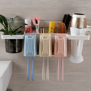 Multifuncional plástico montado na paredeEscova de dentes segurar titular de amostras limpador Copo dispensador de pasta de <span class=keywords><strong>dent</strong></span> - Product Image 6