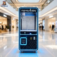 Machine à griffes à monnayeur avec éclairage néon LED, machine de jeu d'arcade pour enfants, console de distribution de peluches