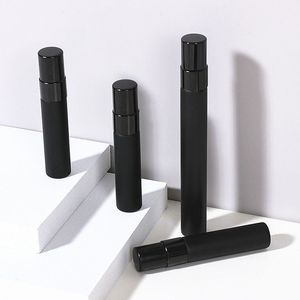 Portable Glass Perfume <b>Bottle</b> 10ml Matte Black Spray Travel <b>Mini</b> Empty <b>Bottle</b> With Cover - Product Image 2
