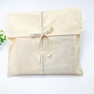 Có thể tái chế Hữu Cơ bông vải phong bì Pouch với tùy chỉnh Ribbon logo bông phong bì cho quần áo Giày Túi Xách đóng gói - Product Image 2
