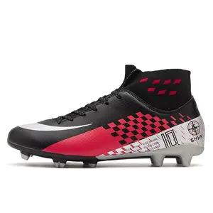 New 2019 men sports high ankle brand football boots shoe outdoor/Indoor long spikes soccer shoes