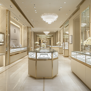 ตู้โชว์เครื่องประดับระดับไฮเอนด์ดีไซน์หรูหราแบบกำหนดเองสำหรับร้านค้าปลีก - Product Image 5