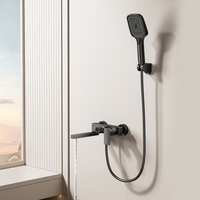 SANIVITAL Robinet de douche mural thermostatique à poignée unique avec cartouche céramique, jet pluie doux et fonction pause, pour hôtels et villas