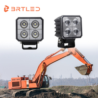 BRTLED - Juego de 4 Luces de Trabajo LED de 10 W, Mini Luz de Roca para Camioneta de 3 Pulgadas, 12 V, 24 V, Haz de Luz Amplio y Concentrado, IP68/69K, Resistente al Agua, Lente TIR, Sistemas de Iluminación para Camionetas