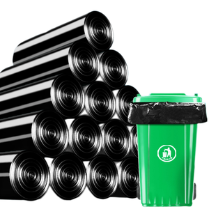 High quality heavy-duty black rolls plastic garbage bag disposable black color plastic garbage bag on roll