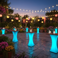 Table de bar LED Table haute éclairée rechargeable avec changement de couleur RVB pour mariage à la maison
