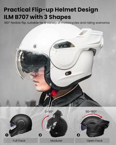 ILM 180 °   <span class=keywords><strong>Casque</strong></span> de <span class=keywords><strong>moto</strong></span> modulable intégral réversible avec protège-menton DOT ECE modèle ILM-B707 - Product Image 3