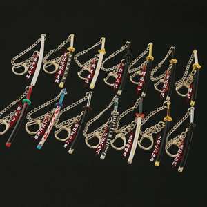 <span class=keywords><strong>Mini</strong></span> porte-clés anime <span class=keywords><strong>Demon</strong></span> <span class=keywords><strong>Slayer</strong></span>, épée en alliage de zinc métallique, 9 cm, vente chaude - Product Image 1