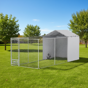 Enclos pour chien en grillage galvanisé 19,7' x 7,5' x 7,5' Imperméable Enclos extérieur pour animaux de compagnie Rectangulaire Toutes saisons - Product Image 2
