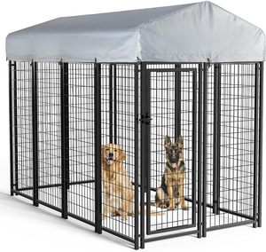 Perrera <span class=keywords><strong>grande</strong></span> <span class=keywords><strong>para</strong></span> perros al aire libre de alta calidad Casa de mascotas de metal fuerte en forma de rectángulo Múltiples tamaños disponibles - Product Image 2