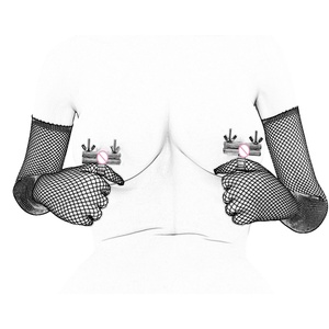 Jouet sexuel pour adultes, pinces à tétons en métal pour couple, bondage, fétiche, SM, jouet pour les seins avec manchon - Product Image 3