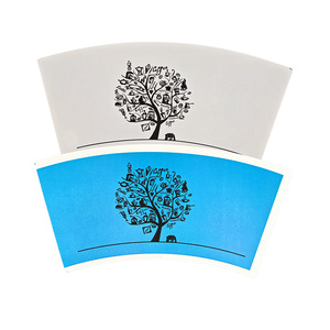 Gobelet en papier écologique à paroi simple, enduit de PE, pour boissons, impression offset, imperméable et compostable, en forme de ventilateur - Product Image 3