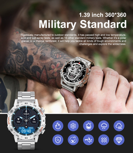 LIGE BW1846 (7 giorni) Smartwatch Android con batteria a lunga durata per uomo, risposta alle chiamate, lettore musicale, dispositivo indossabile, 2 cinturini - Product Image 4