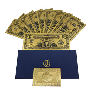 Frete Grátis Nota de 2 Dólares Antiga da América em Plástico com Revestimento de Ouro 24k com Design Personalizado - Product Image 2