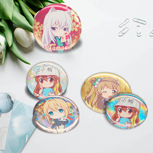 Man-Made Intelligent Manufacturing Custom Round Tinplate <b>Brooches</b> Double Flash Anime Cartoon <b>Pin</b> Badges For Fashion Gift - Product Image 1
