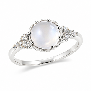 Anello con Zircone Stile Petalo di Luna per Donne, Elegante Gioiello Estivo alla Moda - Product Image 1