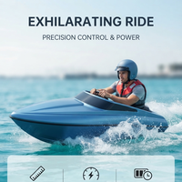Vente en gros usine : Kart aquatique électrique bleu haute vitesse, Mini jet ski en aluminium, Bateau à moteur rapide, Petit bateau à rames motorisé