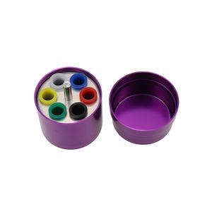 Kotak Bur gigi Aluminium bulat 6 lubang, kotak disinfeksi titik Gutta Percha dengan pemegang kotak Endo - Product Image 1