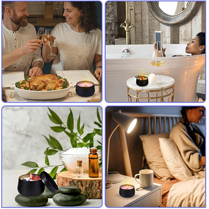 Kim loại màu đen lọ liền mạch có thể rỗng 4 oz <span class=keywords><strong>DIY</strong></span> nến tin với nắp - Product Image 3