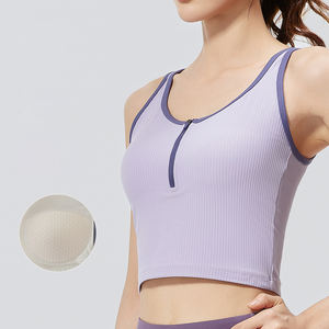 Venta al por mayor Nude Spandex Tops Factory <span class=keywords><strong>Outlet</strong></span> Stretch Leggings Xxl Sin marca Sujetador deportivo <span class=keywords><strong>Ropa</strong></span> de <span class=keywords><strong>fitness</strong></span> Camiseta sin mangas - Product Image 2