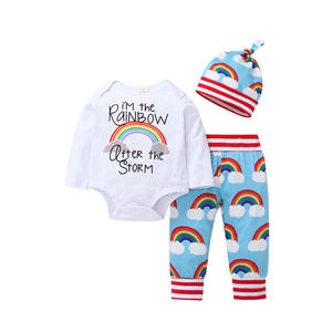 <b>Baby</b> <b>Clothes</b> Girls <b>Rainbow</b> Colored Pants Suits of Fashion Style From China Supplier - Product Image 1