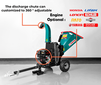 Broyeur de bois de jardin K-Maxpower personnalisé, 15 CV, quatre temps, essence, haute efficacité, homologué CE chinois