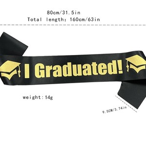 Fascia 'I GRADUATED' all'ingrosso, Forniture per decorazioni per feste di compleanno, Fascia 'I GRADUATED' personalizzata per la classe del 2026 - Product Image 4