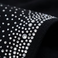 Sweat à capuche personnalisé à étiquette privée, épais, à épaules tombantes, style streetwear, orné de strass, coupe oversize, motif ciel étoilé, noir