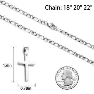 Hombres Clásico Deslustre Libre Joyería Religiosa Acero Inoxidable Fe Cruz Colgante Collares - Product Image 4