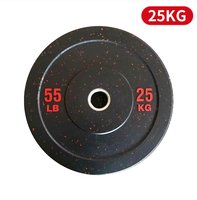 Vente en gros de plaques de poids en granules de caoutchouc multicolores avec logo personnalisé de 5 à 25kg, de 11 à 55lb pour l'entraînement physique en salle de sport