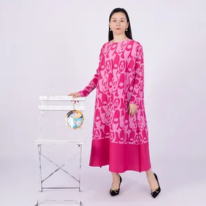 TianBao – robe ample à col rond et manches longues pour femme, vêtement pliable, imprimé, tempérament, grande taille, nouvelle collection automne 2022