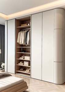 Armoire vestiaire moderne de luxe en bois, table à langer convertible, taille personnalisée, fonction pliable, simple pour la chambre à coucher, utilisation en hôtel - Product Image 5