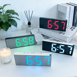 Reloj <span class=keywords><strong>Despertador</strong></span> Inteligente Electrónico con Espejo Colorido, Material ABS, Pantalla LED Grande, Función de Repetición, Luz Nocturna para Niños, Oficina, Dormitorio - Product Image 3