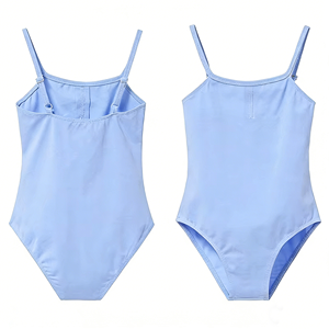 Maillot de Ballet para Niñas con Detalle Fruncido en la Parte Delantera, Traje de Danza para Niños, Tirantes Finos Ajustables, Ropa de Danza - Product Image 4