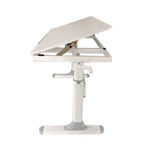 Table d'ordinateur mobile fabriquée en usine pour poste de travail à domicile, bureau, blanc, en bois, manuelle, pliable et réglable en hauteur - Product Image 3