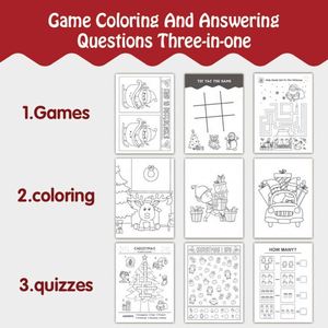 สมุดระบายสีคริสต์มาสแสนสนุก 8 แบบ สำหรับเด็ก ฉลองวันหยุด ของขวัญ DIY สำหรับเทศกาล - Product Image 3