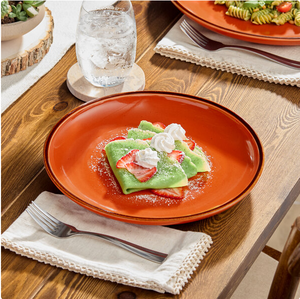 Assiette en grès blanc ivoire à rebord étroit, idéale pour la maison et la restauration – Offre spéciale - Product Image 2