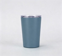 Gobelet isotherme à double paroi de 12 oz en acier inoxydable 304 vert menthe, avec couvercle push-pull pour boire directement, idéal pour le lait et le café