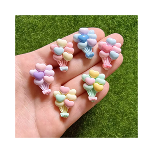 Vendita calda 100 pezzi pastello cuore palloncino Flatback resina cabochon abbellimenti per cassa del telefono Scrapbooking creazione di gioielli fai da te - Product Image 1