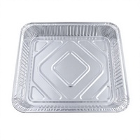 Einweg-Aluminiumfolienbehälter 225x175x35mm 1100ml Rechteckige Takeaway-Lebensmittelbehälter mit Deckeln zum Backen, Braten, für Bäckereien