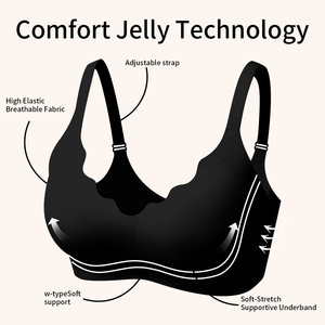 Reggiseno Senza Cuciture e Senza Ferretto da Donna, con Scollo a V Festonato, Push-up, Supporto in Gel, Lati Larghi, Morbido e Confortevole - Product Image 4