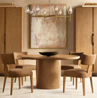 Table à manger RH Padua en chêne américain, style moderne minimaliste, pour usage domestique et hôtelier, 6 places, mobilier de maison