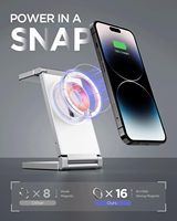 Stasiun Pengisian Daya Magnetik 4 in 1 Lipat, Penyangga Ponsel dari Paduan Seng, Pengisi Daya Nirkabel untuk iPhone, AirPods, dan iWatch