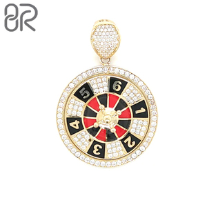 Chaîne de pendentif en moissanite véritable or massif personnalisée collier glacé brillant brillamment 10K 14K 18K pendentif Hip Hop bijoux fins - Product Image 1